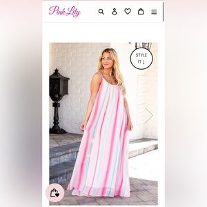 Oceans of Love Coral Ombré Cami Maxi Dress